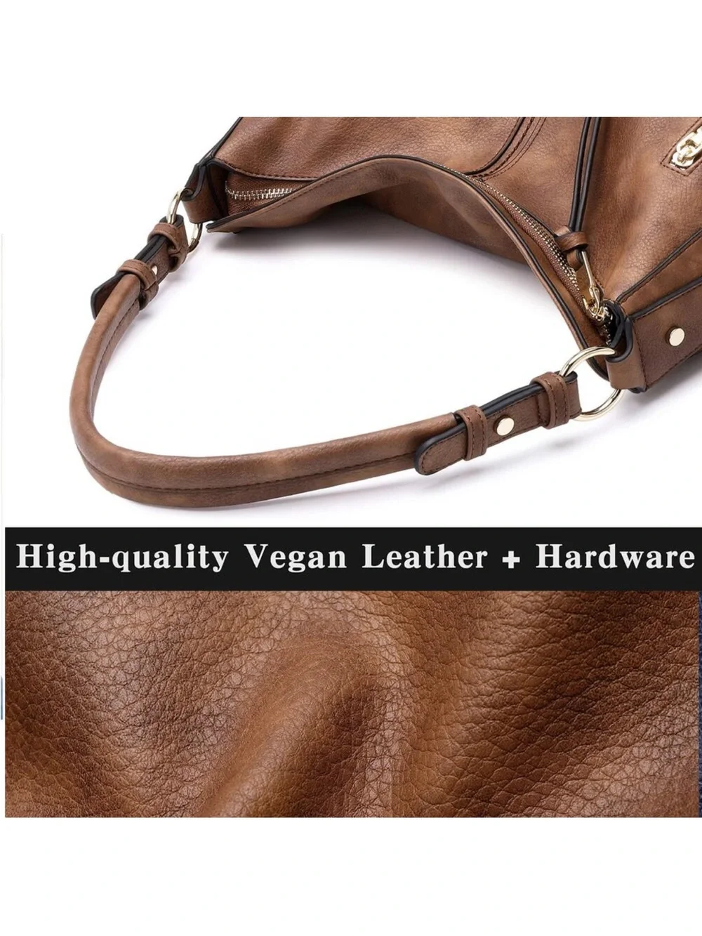New Hobo Bags Handbags Purse Boho Shoulder Bag Crossbody Brown with Wallet